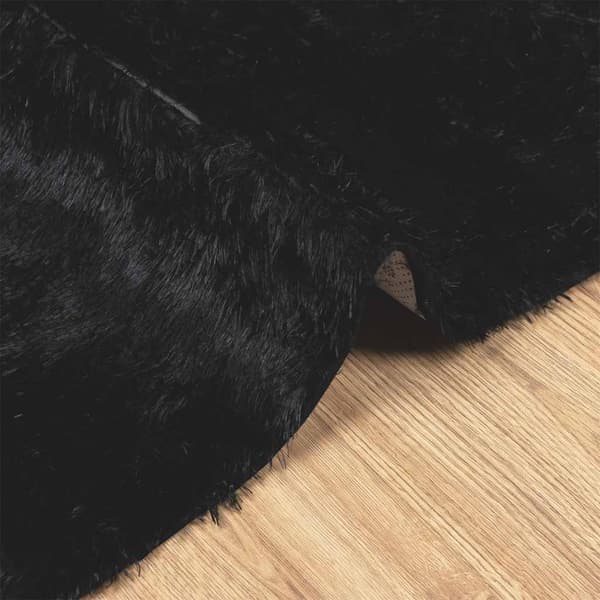 Ryamatta med lång lugg NAVARRA svart 120x170 cm polyester