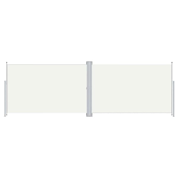 Infällbar sidomarkis 200x600 cm gräddvit