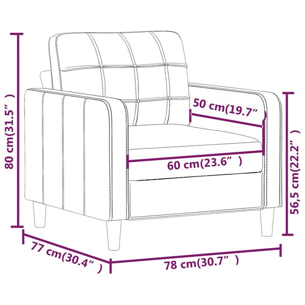 Fåtölj ljusgrå 60 cm tyg