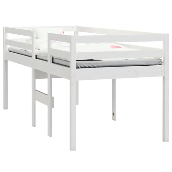 hög sovbädd vit 75x190 cm massivt trä furu