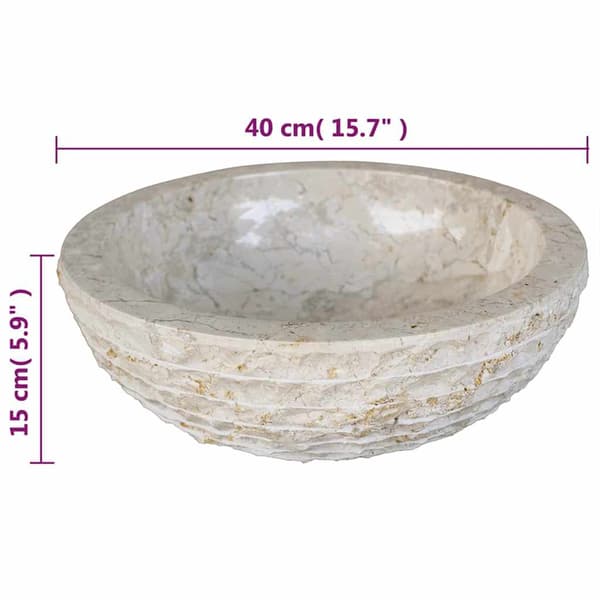 Handfat Marmor 40 cm Gräddvit