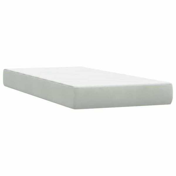 Ramsäng med madrass ljusgrå 80x210 cm sammet