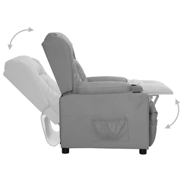 Reclinerfåtölj grå konstläder
