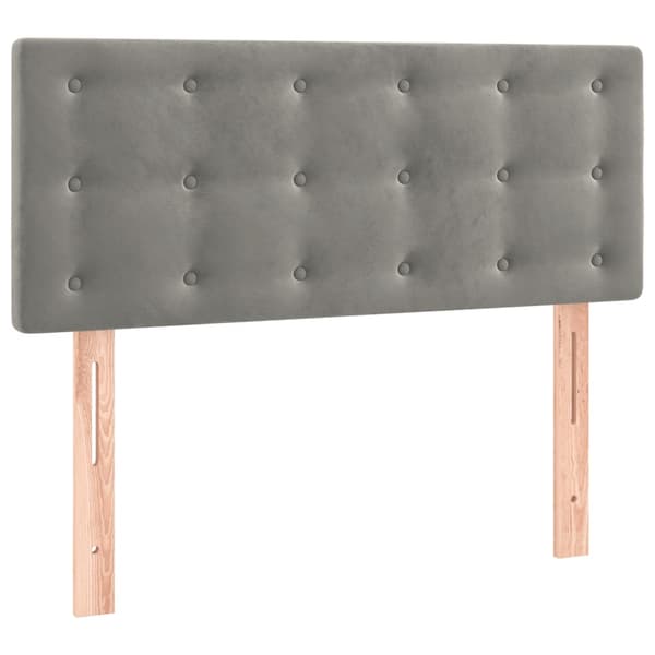 Ramsäng med madrass ljusgrå 100x200 cm sammet