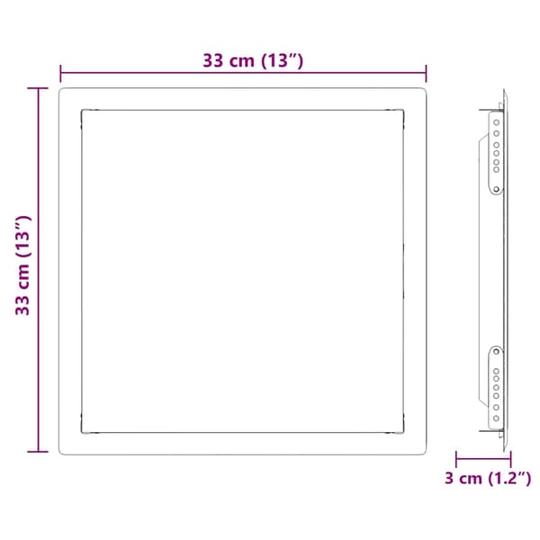 Åtkomstpanel Vit 33 x 33 x 3 cm Stål