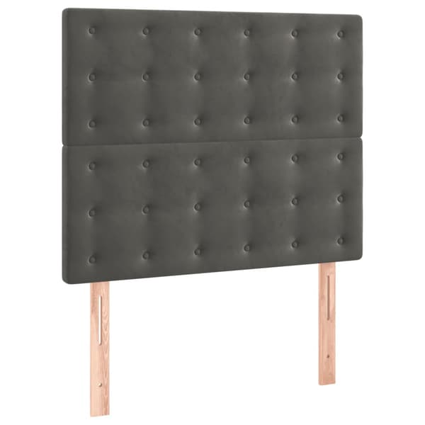 Sänggavel mörkgrå 80x5x118/128 cm sammet