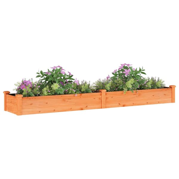 Odlingslåda med foder brun 240x45x25 cm massivt granträ