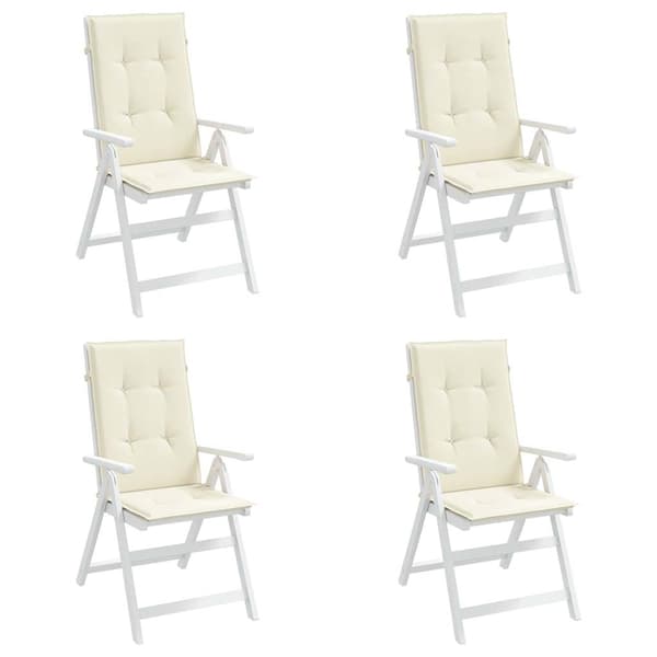 Stolsdynor 4 st gräddvit 120x50x2 cm tyg