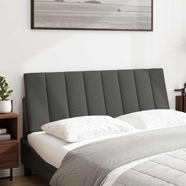 Headboard Cushion "Hanko" Dark Grey 120 cm Fabric