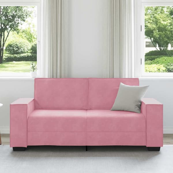 Soffa 2-sits rosa 180x78x84 cm sammet