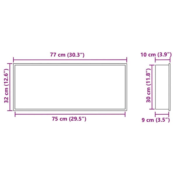Dusch Nisch Silver 75 x 30 x 9,5 cm Rostfritt stål