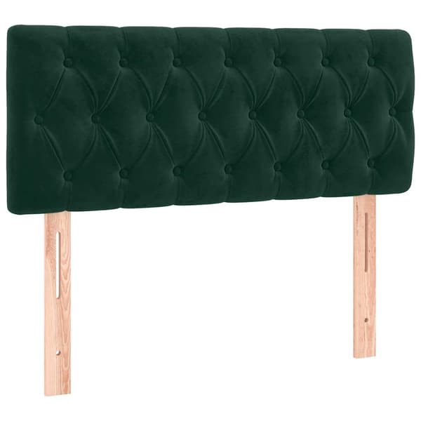 Ramsäng med madrass mörkgrön 90x190 cm sammet