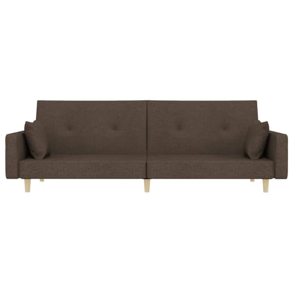 Bäddsoffa 2-sits med två kuddar taupe tyg