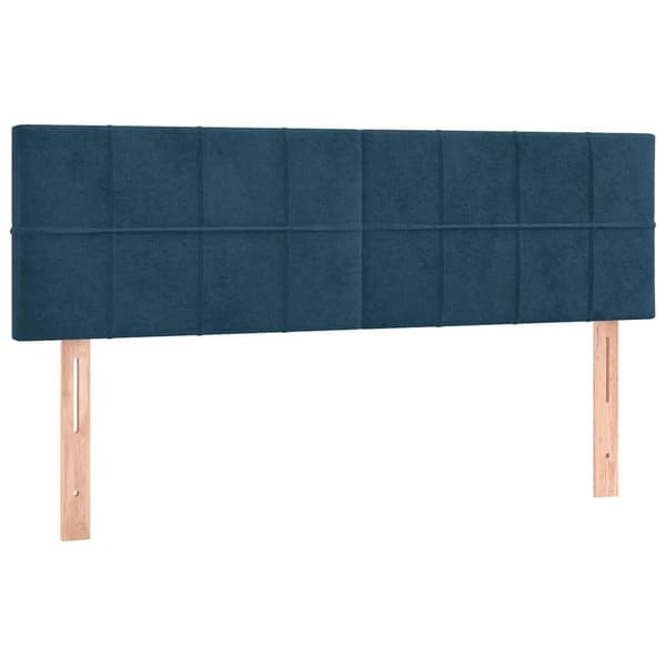 Sänggavlar mörkblå 144x5x78/88 cm sammet