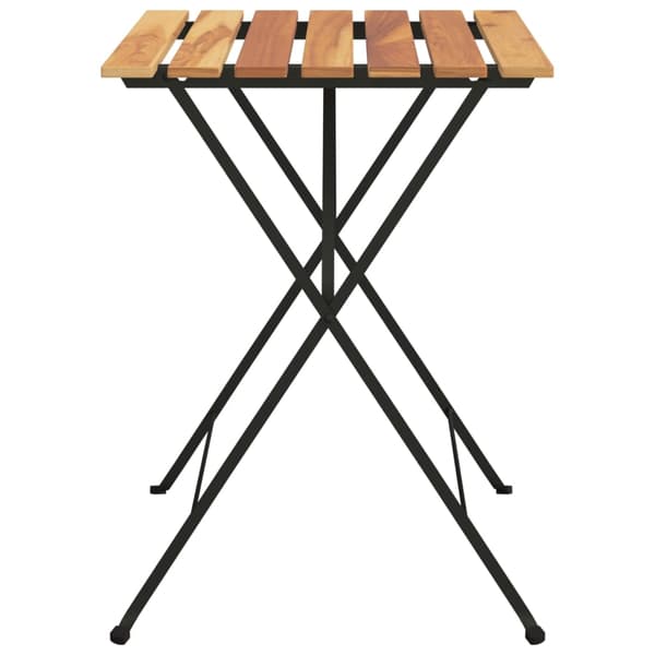 Hopfällbart cafébord 55x54x71 cm massiv teak och stål