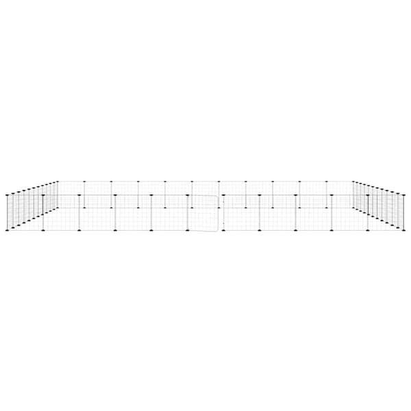 Hundgård svart 44 paneler 35x35 cm stål