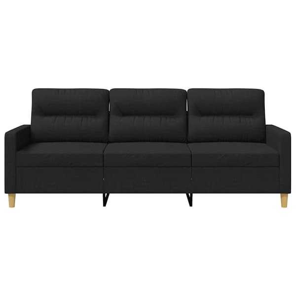 3-sitssoffa svart 180 cm tyg
