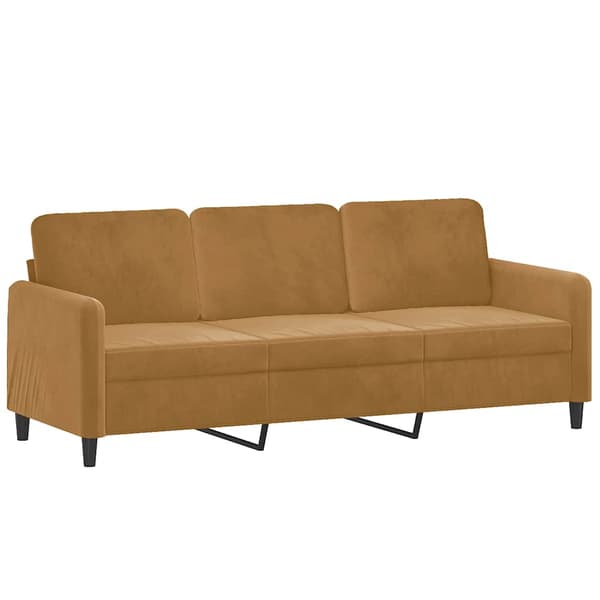 3-sitssoffa brun 180 cm sammet