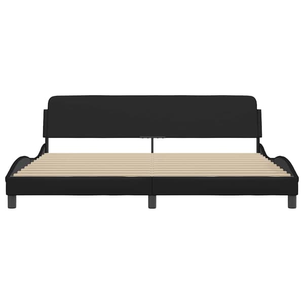 Bed Frame "Dover" Black 200x200 cm Faux Leather