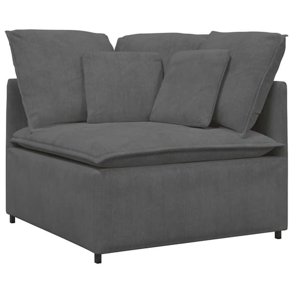 Modulär hörnmodul för soffa med dynor mörkgrå 100 cm