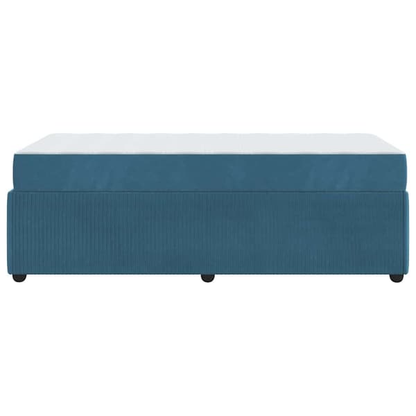 Sängram med madrass Blå 100 x 200 cm tyg