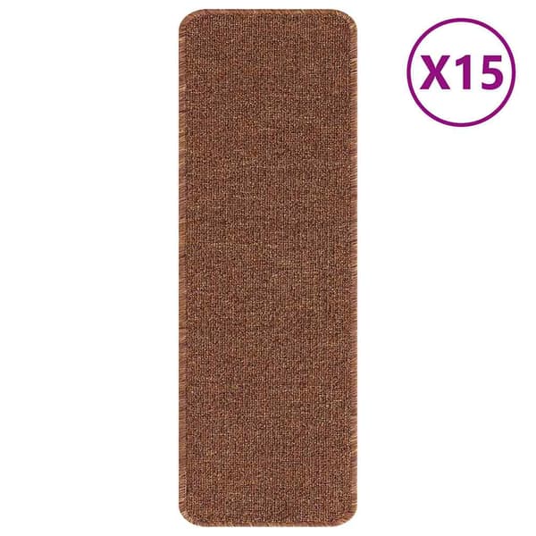 Halkfria trappmattor 15 st 60 x 25 cm Gul PP Rektangulär