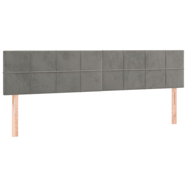 Ramsäng med madrass ljusgrå 160x200 cm sammet