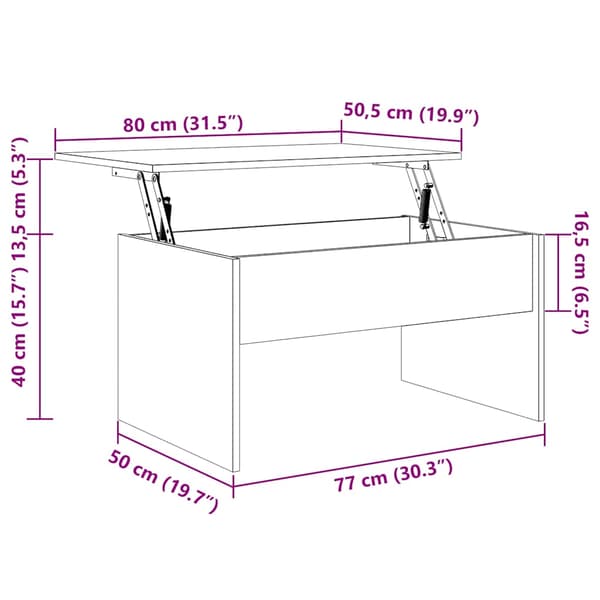Soffbord vit 80x50,5x41,5 cm konstruerat trä