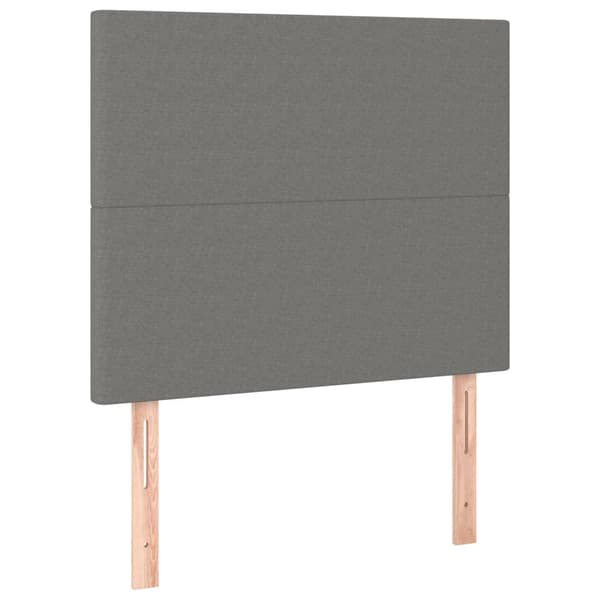 Ramsäng med madrass mörkgrå 90x190 cm tyg