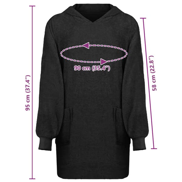 Filt-hoodie KINN Svart L Bomull