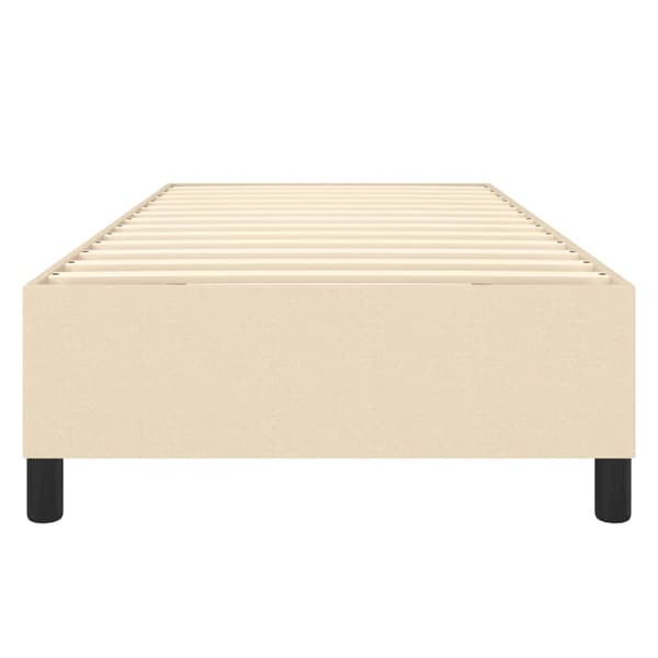 Boxspring-sängram gräddvit 90x190 cm tyg