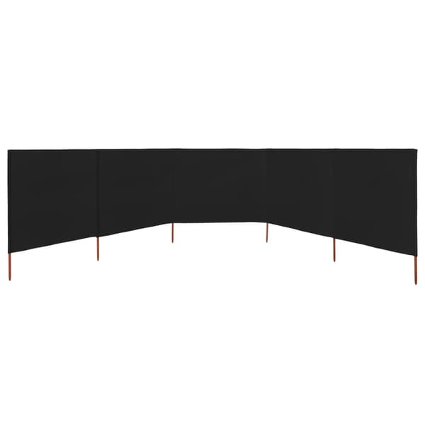 Vindskydd 5 paneler tyg 600x120 cm svart