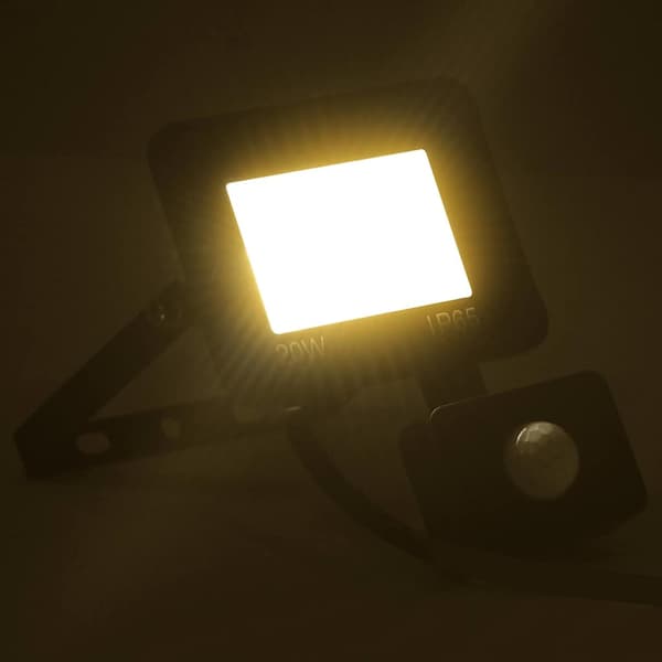 Strålkastare med sensor 20 W LED varmvit