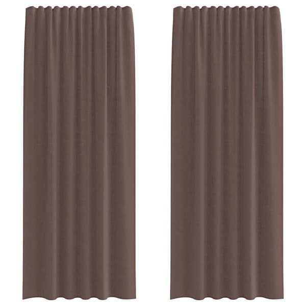 Voile gardiner med fliktopp 2 st brun