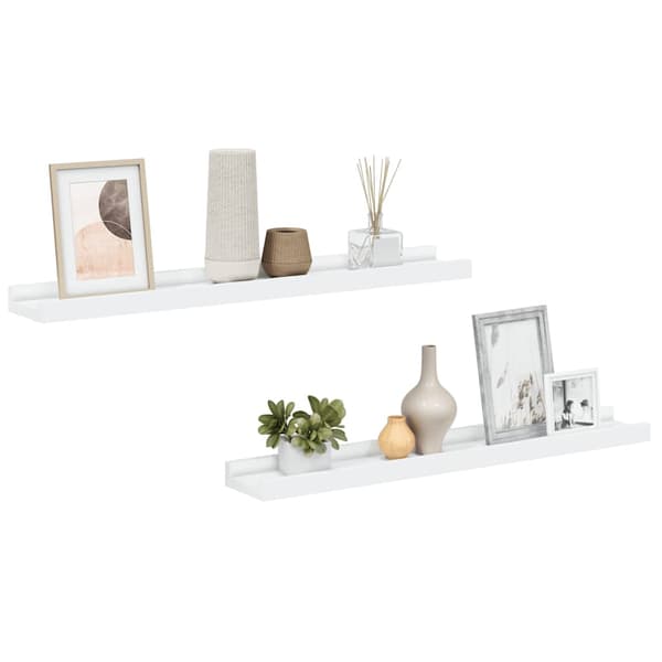 Tavellist 2 st vit 60x9x3 cm MDF