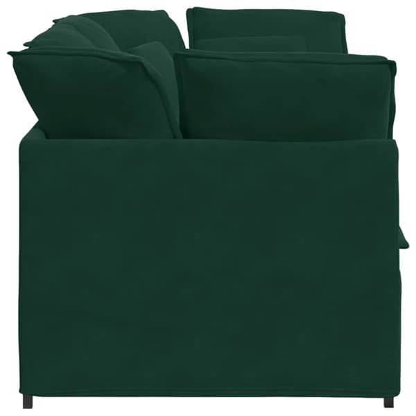 Modulsoffa med dynor sammet mörkgrön