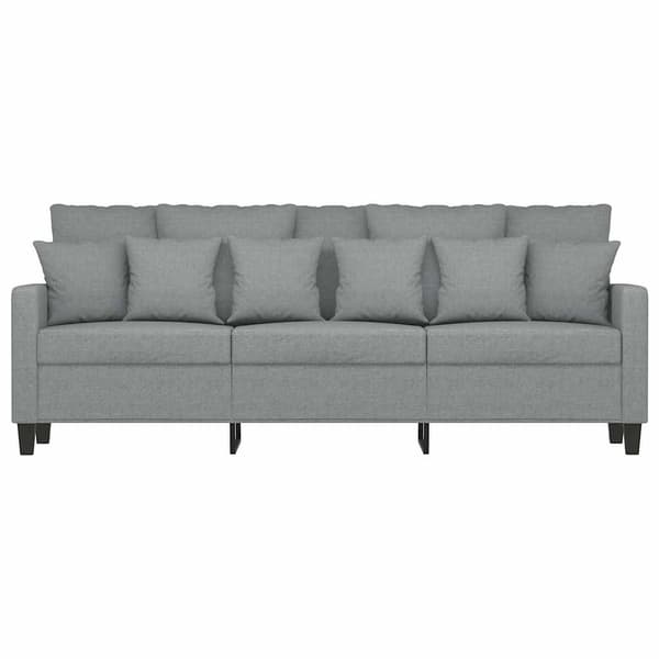 3-sitssoffa ljusgrå 180 cm tyg