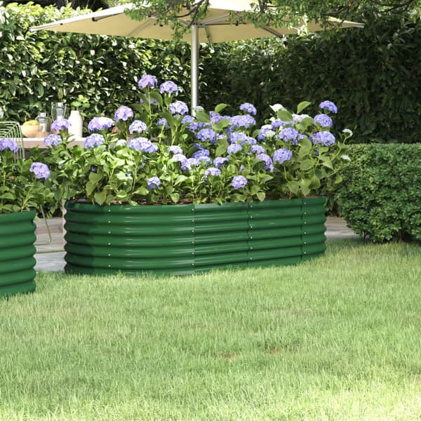 Odlingslåda galvaniserat stål 152x80x36 cm grön