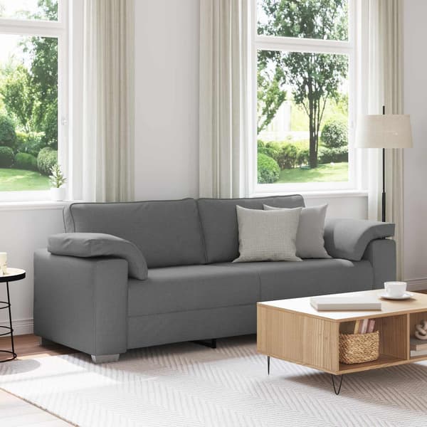 3-Sits soffa Mörkgrå 220 cm tyg
