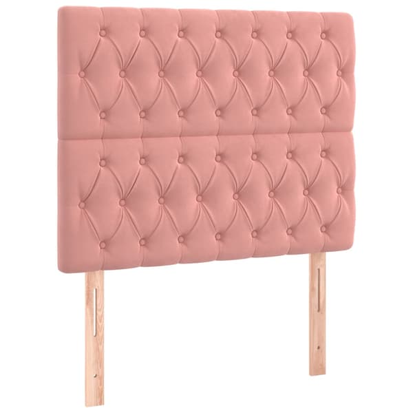 Ramsäng med madrass rosa 100x200 cm sammet