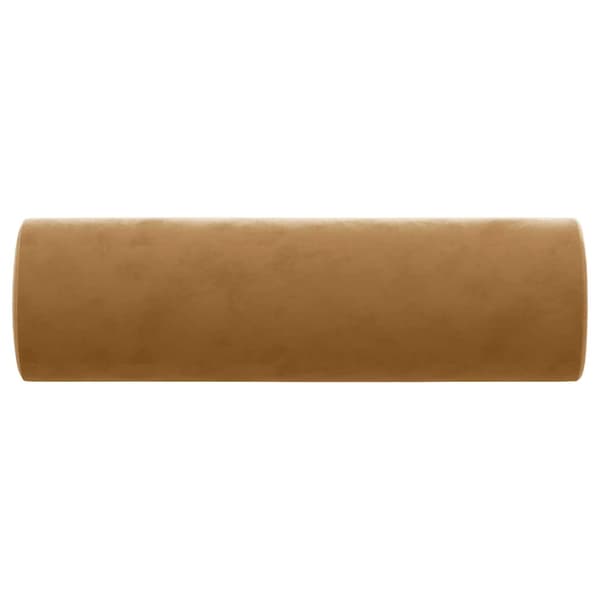 Prydnadskuddar 2 st brun Ø15x50 cm sammet