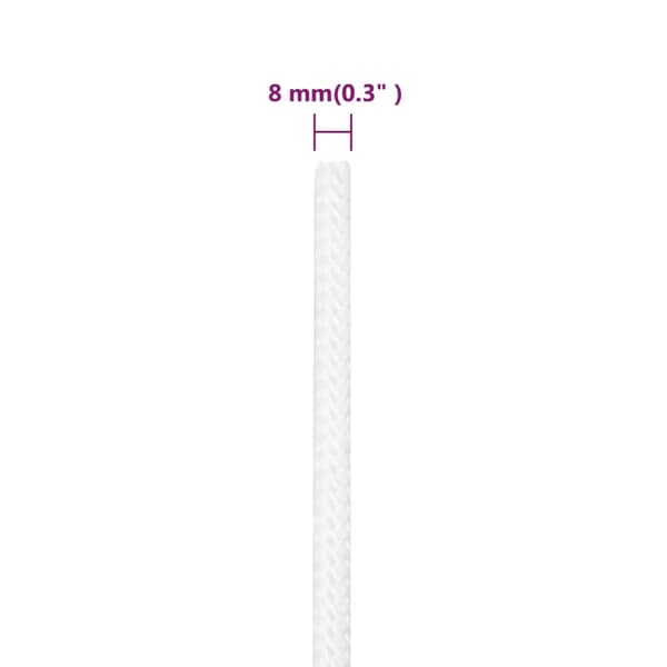 Båtlina helvit 8 mm 25 m polypropylen