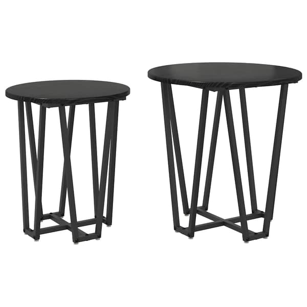 Sidobordsset 2 pcs Svart Ek