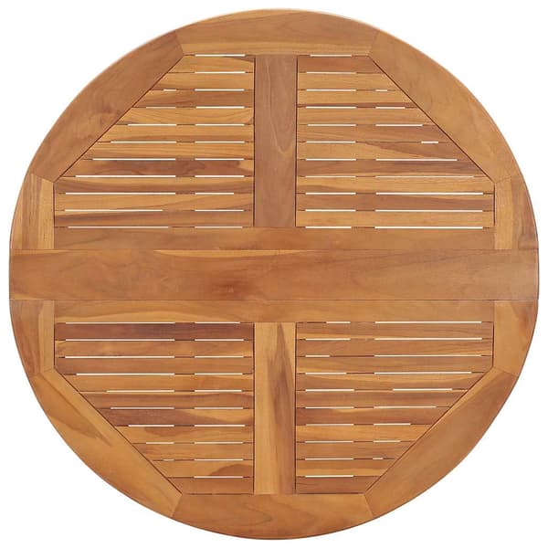 Hopfällbart trädgårdsbord Ø90x75 cm massiv teak