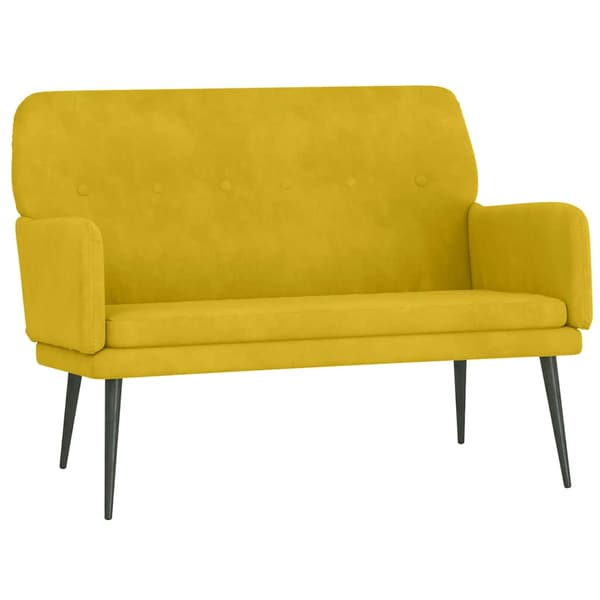 Bänk gul 108x79x79 cm sammet