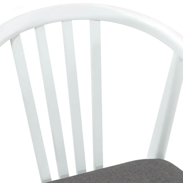 Matstol 2 pcs Vitt och Grått Massivt gummiträ
