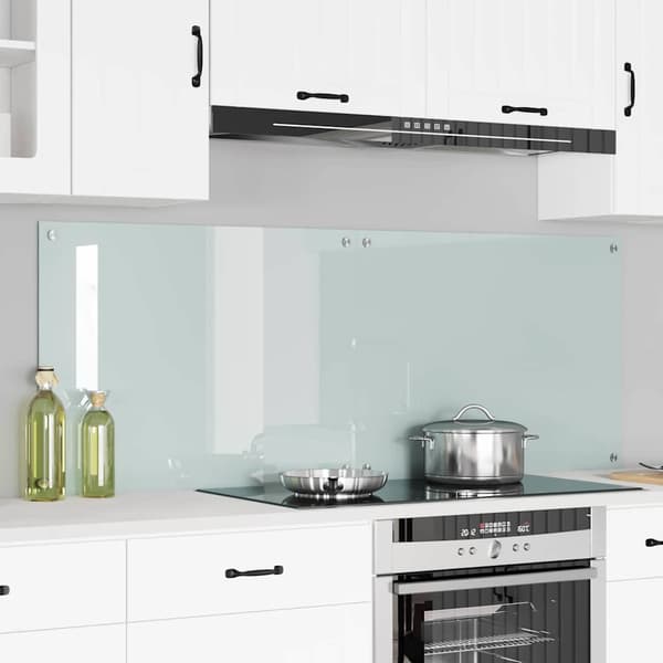 Köksskydd 2 pcs Vit 80 x 60 cm härdat glas