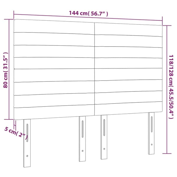 Sänggavel rosa 144x5x118/128 cm sammet