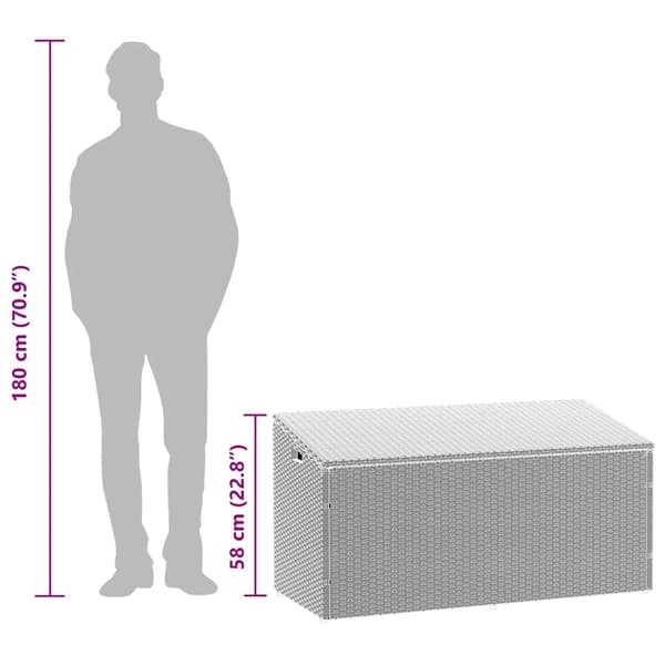 Dynbox ljusgrå 110x50x58 cm konstrotting