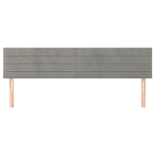 Sänggavlar ljusgrå 200x5x78/88 cm sammet